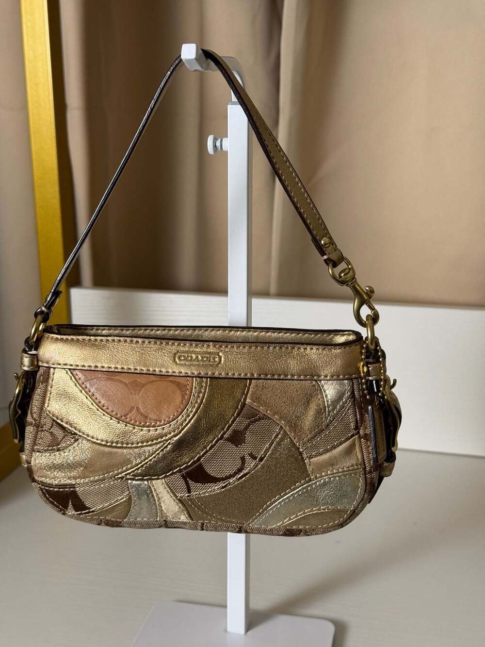 Coach Signature Mosaic Metallic Patchwork Mini Shoulder Bag